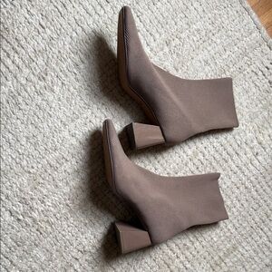 Zara Brown Heeled Ankle Boots
